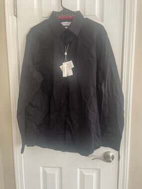 Levinas Contemporary Fit Black Button Down Long Sleeve A72